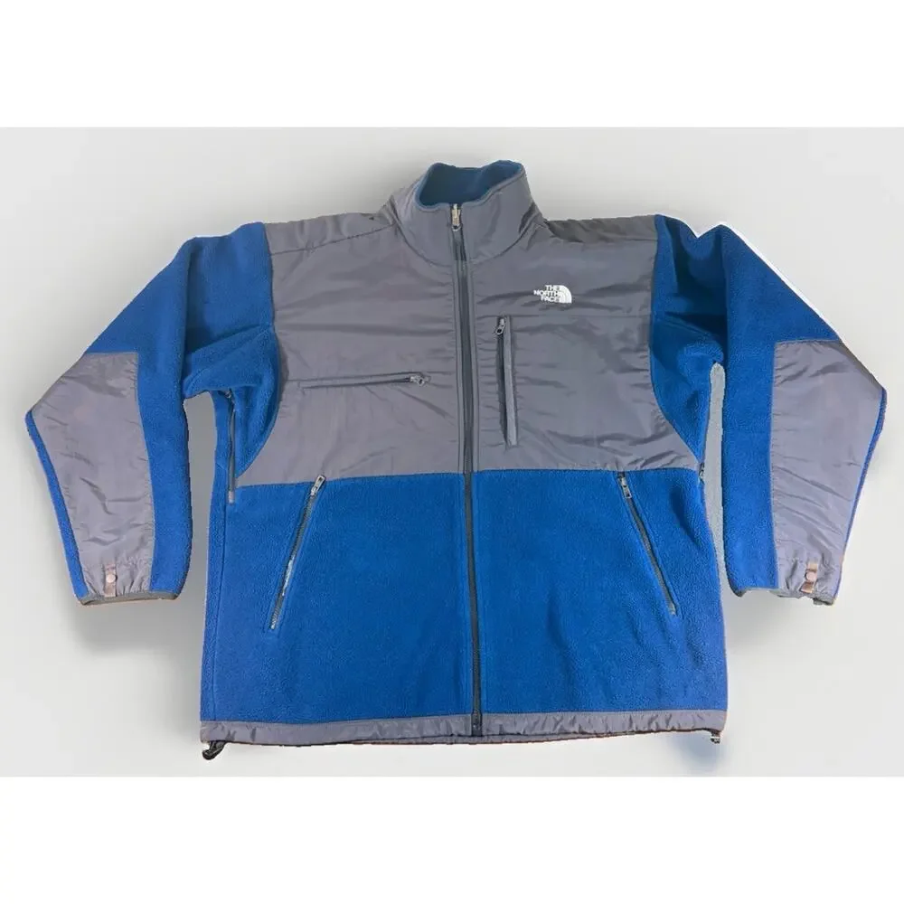 The North Face Denali Fleece Jacket Mens XL Blue Grey Polartec Full Zip Vented